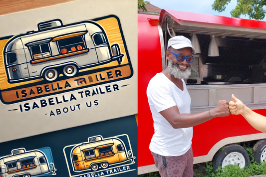 Red round food trailer custom built by Isabella Trailer